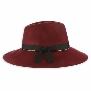 (NWT) Scala Women's Wine Felt Fedora W/Chain Wool Hat One Size